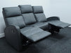 Parma 3 Seater Grey Leather Recliner Sofa - Second Hand Sofas 320