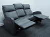 Parma 3 Seater Grey Leather Recliner Sofa - Second Hand Sofas 320