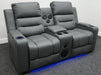 Siena 2 Seater Electric Recliner Cinema Sofa in Grey Leather - Minor Scuffs - Second Hand Sofas 325