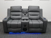 Siena 2 Seater Electric Recliner Cinema Sofa in Grey Leather - Minor Scuffs - Second Hand Sofas 325