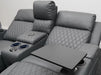 Venice Series One 2 Seater Electric Recliner Cinema Sofa in Grey Leather - Backrest Flap & Minor Panel Damage - Second Hand Sofa 312