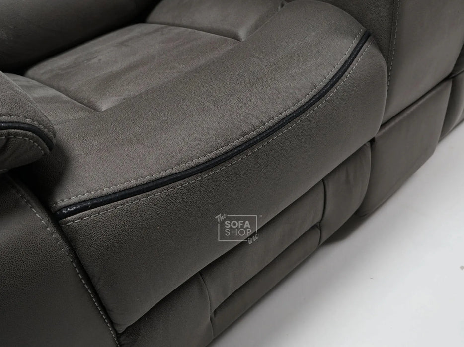 Tuscany 2 Seater Electric Recliner Sofa & Cinema Seats in Grey Fabric - Damaged at Back - Ex Display Sofas 339