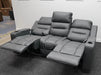 Siena 3 Seater Electric Recliner Cinema Sofa in Grey Leather - Different Firmness Level Between Seats & Leather Creased - Second Hand Sofas 316