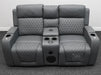 Venice Series One 2 Seater Electric Recliner Cinema Sofa in Grey Leather - Backrest Flap & Minor Panel Damage - Second Hand Sofa 312