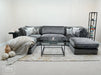 Fabric U Shaped Corner Sofa In Grey - Novara