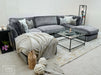 Fabric U Shaped Corner Sofa In Grey - Novara