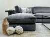 Fabric U Shaped Corner Sofa In Grey - Novara