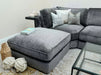 Fabric U Shaped Corner Sofa In Grey - Novara