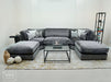 Fabric U Shaped Corner Sofa In Grey - Novara