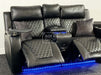 Venice Series One 2 Seater Electric Recliner Sofa & Cinema Seats in Black Leather with Power, Massage & Console  -  speakers not functioning - Ex Display 72