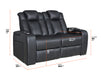 2+1 Electric Recliner Cinema Sofa Set in Black Real Leather with USB Ports, Cup Holders, Storage Boxes & Wireless Charger  - Capri