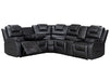 Electric Recliner Corner Sofa in Black Leather | Console, Storage, USB, Wireless Charger & Cup Holders | Veneto | Sofa Sale