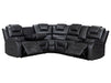 Electric Recliner Corner Sofa in Black Leather | Console, Storage, USB, Wireless Charger & Cup Holders | Veneto | Sofa Sale