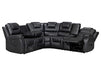 Electric Recliner Corner Sofa in Black Leather | Console, Storage, USB, Wireless Charger & Cup Holders | Veneto | Sofa Sale