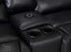 Electric Recliner Corner Sofa in Black Leather | Console, Storage, USB, Wireless Charger & Cup Holders | Veneto | Sofa Sale