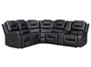 Veneto Electric Recliner Corner Sofa in Black Leather with Console, Storage, USB, Wireless Charger & Cup Holders