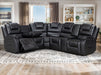 Electric Recliner Corner Sofa in Black Leather | Console, Storage, USB, Wireless Charger & Cup Holders | Veneto | Sofa Sale