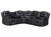 Electric Recliner Corner Sofa in Black Leather | Console, Storage, USB, Wireless Charger & Cup Holders | Veneto | Sofa Sale