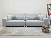 4 Seater Fabric Sofa in Beige - Matching Extra Wide Footstool / Additional Seating - Vicenza