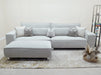 4 Seater Fabric Sofa in Beige - Matching Extra Wide Footstool / Additional Seating - Vicenza