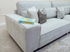 4 Seater Fabric Sofa in Beige - Matching Extra Wide Footstool / Additional Seating - Vicenza