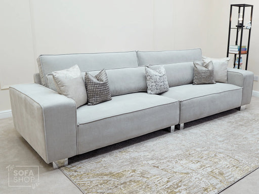 4 Seater Fabric Sofa in Beige - Vicenza