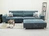 4 Seater Fabric Sofa in Grey - Matching Extra Wide Footstool / Additional Seating - Vicenza