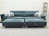 4 Seater Fabric Sofa in Grey - Matching Extra Wide Footstool / Additional Seating - Vicenza