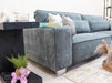 4 Seater Fabric Sofa in Grey - Matching Extra Wide Footstool / Additional Seating - Vicenza