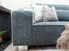 4 Seater Fabric Sofa in Grey - Matching Extra Wide Footstool / Additional Seating - Vicenza