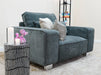 4 Seater Sofa and Chair in Grey Fabric - Matching Extra Wide Footstool - Vicenza