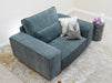 4 Seater Sofa and Chair in Grey Fabric - Matching Extra Wide Footstool - Vicenza