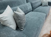 4 Seater Fabric Sofa in Grey - Matching Extra Wide Footstool / Additional Seating - Vicenza