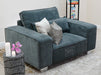 4 Seater Sofa and Chair in Grey Fabric - Matching Extra Wide Footstool - Vicenza