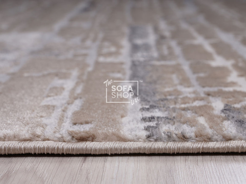 Small Rug in Beige Woven Fabric- Vigo