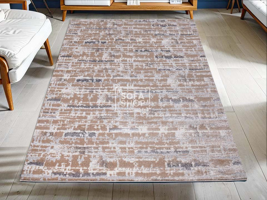 Small Rug in Beige Woven Fabric- Vigo