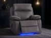 Electric Recliner Chair & Cinema Seat In Grey Resilience Fabric With Power Headrest - Vinsonova