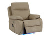 Electric Recliner Chair & Cinema Seat In Beige Resilience Fabric With White Stitching, Power Headrest - Vinsonova