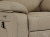 Electric Recliner Chair & Cinema Seat In Beige Resilience Fabric With White Stitching, Power Headrest - Vinsonova