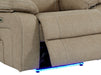 Electric Recliner Chair & Cinema Seat In Beige Resilience Fabric With White Stitching, Power Headrest - Vinsonova