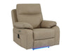 Electric Recliner Chair & Cinema Seat In Beige Resilience Fabric With White Stitching, Power Headrest - Vinsonova