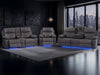 3+2+1 Piece Electric Home Cinema Theatre Sofa Set | Fabric Couch Suite Package In Grey + Console + USB + Massage + Storage | Vinsonova | The Sofa Shop