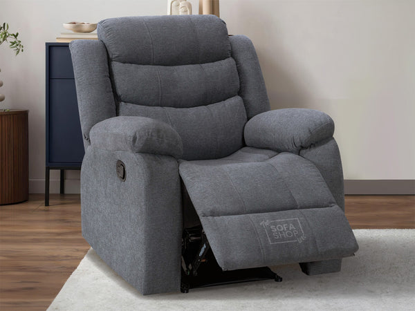 Fabric Recliner Chair in Dark Grey - Sortino