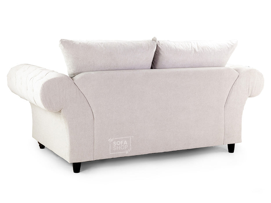 2 Seater Chesterfield Sofa In Grey Or Beige Fabric - Windsor