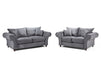 3+2 Chesterfield Sofa In Grey Or Cream Fabric- Windsor