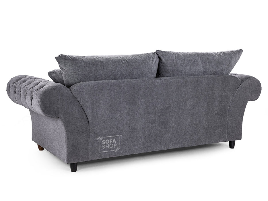 3+2 Chesterfield Sofa In Grey Or Cream Fabric- Windsor