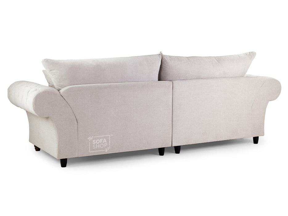 4 Seater Chesterfield Sofa in Cream Or Grey Fabric - Windsor