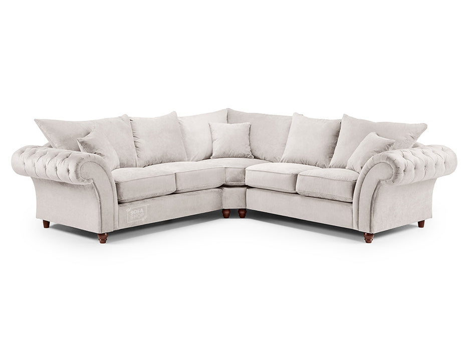 Large Corner Sofa in Cream Or Grey Fabric - Windsor