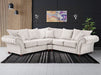 Large Corner Sofa in Cream Or Grey Fabric - Windsor