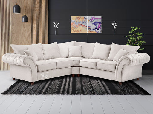 Large Corner Sofa in Cream Or Grey Fabric - Windsor